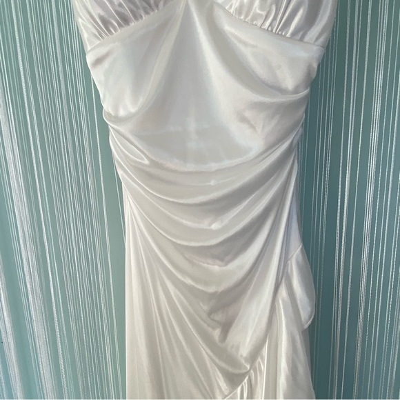 White Satin Spaghetti Strap Maxi Dress NWT - Picture 12 of 16
